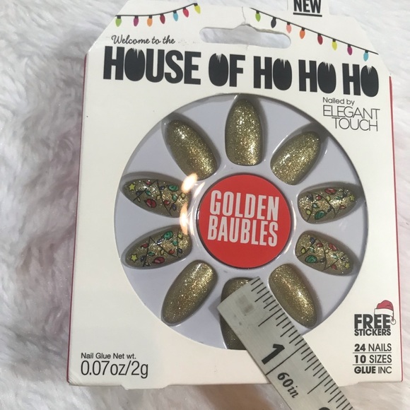 NEW ELEGANT TOUCH GOLDEN BAUBLES CHRISTMAS NAILS - Picture 9 of 10